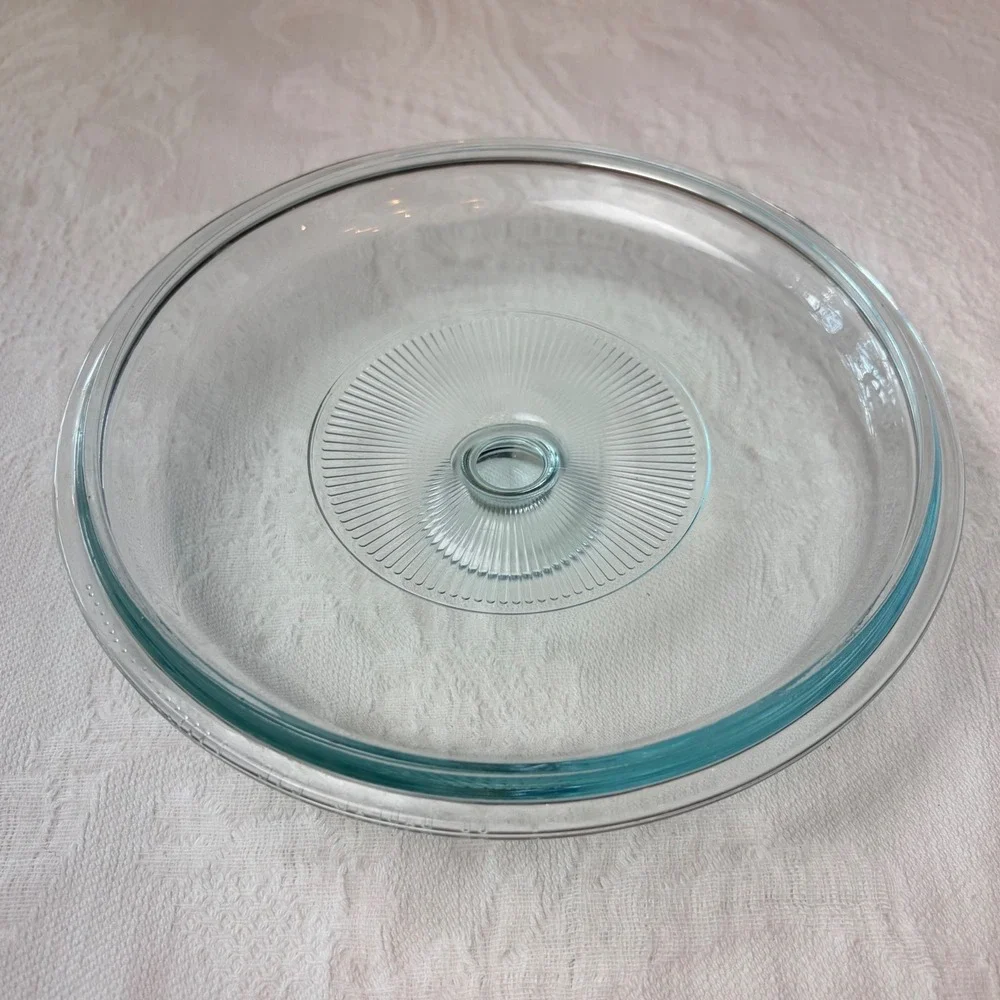 Vintage Pyrex G-1-C Blue Tint Clear Glass Lid Replacement 1 Quart Casserole 8.5
